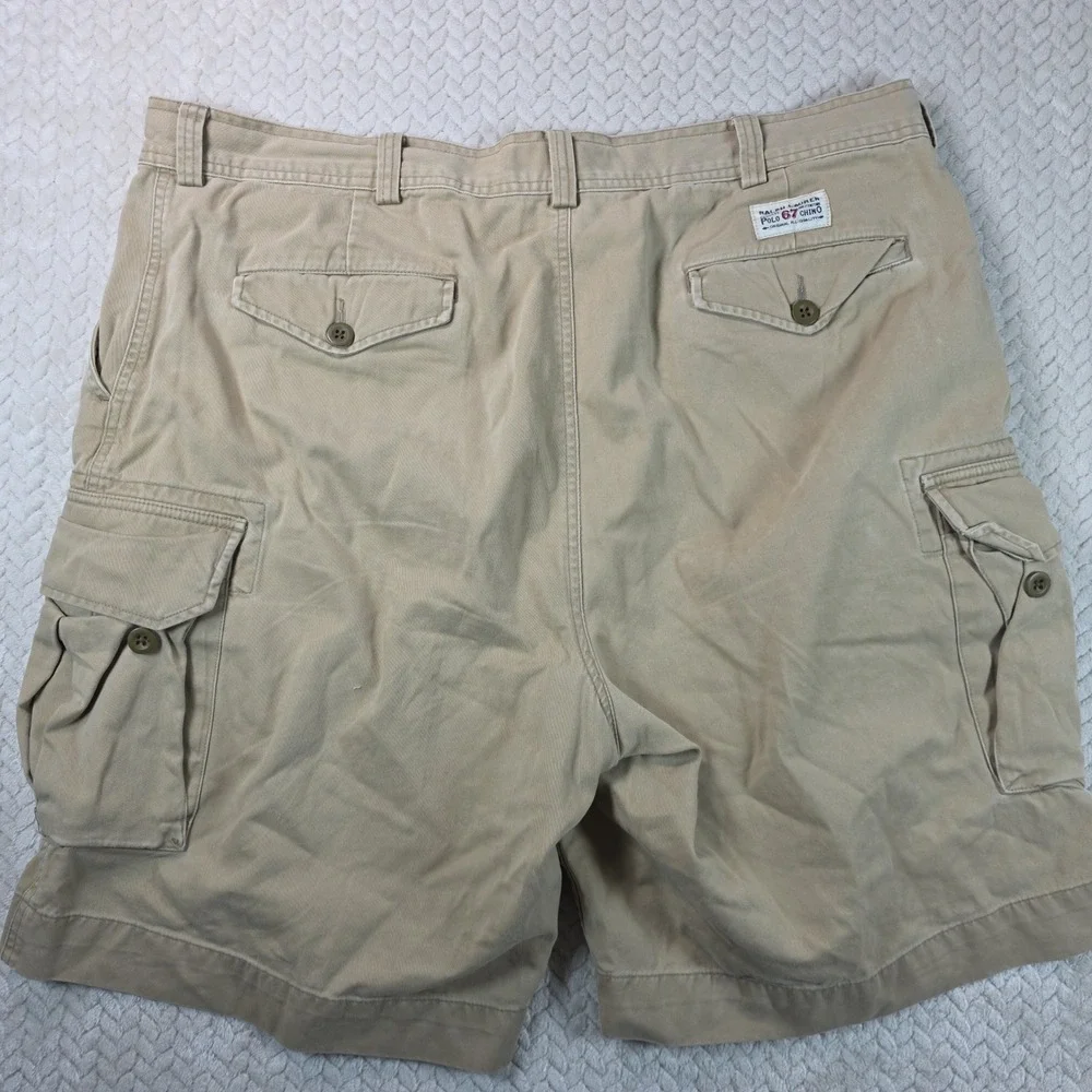 Polo Ralph Lauren Classic Polo 67 Chino Cargo Shorts Mens 40 Tan Khaki Cotton
